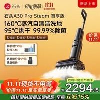 石头A30 Pro Steam智享版洗地机 160℃蒸汽自清洁洗地25000Pa吸力99.99%除菌0缠毛洗拖一体扫地机器人 A30 Pro Steam智享版