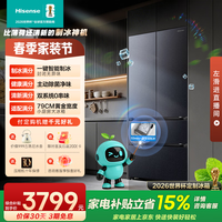 海信（Hisense）大薄荷2.0 509L法式多门冰箱双系统自动制冰嵌入大容量深色世界杯定制冰箱BCD-509E5SFZSD灰