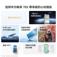 华为畅享 70X 尊享版 256GB 曜金黑 6100mAh华为巨鲸长续航 麒麟8000芯片华为手机【赠话费券】