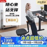 麦塔奇站靠人体工学椅骑马椅电脑办公椅子家用站立升降桌专用主播直播 小码【适合身高 150-172cm】需组装-免费上门包安装