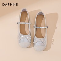 达芙妮法式芭蕾单鞋女2025春季新款复古玛丽珍女鞋配裙子平底鞋女LP 银色 40