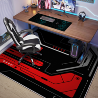 KAYE电竞房地毯客厅男生隔音电脑椅垫子大面积全铺免洗可擦卧室床边毯 SJR-Y动武黑红继电 120X160cm