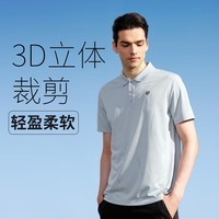 诺诗兰春夏短袖Polo男户外透气快干翻领T恤 港雾灰色 L(175)