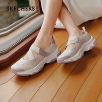 斯凯奇（Skechers）新品漫月鞋运动玛丽珍凉鞋复古蕾丝增高运动女鞋 自然色/NAT 37