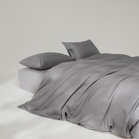 AIDLI100S纯棉四件套新疆棉纯棉被套床单枕套 高支高密床上用品  杰卡西灰 1.5/1.8m床 床单款 （被套200*230cm）
