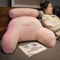 朴顿庄园夏凉3D冰豆豆床头靠垫软包护靠枕护腰靠背孕妇沙发枕床上看书枕头 sweet粉兔冰豆豆 含枕芯 标准号