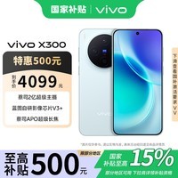vivo X300 12GB+256GB 自在蓝 蔡司2亿超级主摄 蔡司APO超级长焦 拍照 AI手机 联通补贴