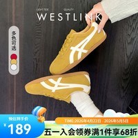 西遇（Westlink）德训鞋女款2026春季新款巨好看阿甘鞋百搭软底红色休闲板鞋子 黄色 付款20天 35 (225)