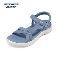 斯凯奇（Skechers）新款女鞋外穿凉鞋软弹舒适沙滩鞋魔术贴设计轻便休闲鞋子 蓝色/BLU 38