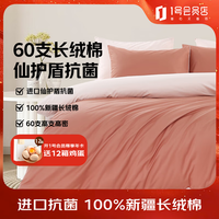 1号会员店（One\'s Member）60支A类抗菌新疆长绒棉纯棉四件套 摩卡慕斯 1.5m床单款 家用