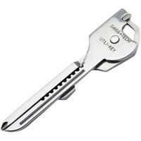 户外多功能钥匙扣6合1折叠迷你小刀多功能工具随身便携螺丝刀 6合一银色(1把)