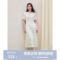 独束大码女装浪漫法式波点收腰连衣裙2025夏季新品气质甜美长裙 波点米 M （尺码：1）