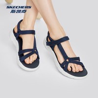 斯凯奇（Skechers）新款女鞋外穿凉鞋软弹舒适沙滩鞋魔术贴设计轻便休闲鞋子 141451-NVY 海军蓝色 37