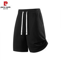 皮尔卡丹美式运动短裤男女夏季薄款透气速干休闲宽松直筒五分裤款 黑色 S