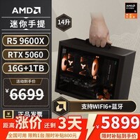 AMD R5 5600/9600X/RX7650GRE/6500XT迷你主机ITX整机手提DIY电脑组装机台式mini办公台式机AI PC电脑 配置九丨R5 9600X/RTX5060
