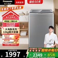 松下（Panasonic）大海象12公斤超大容量 大海豹全自动波轮洗衣机 抗菌除螨一键操作 毛毯浸泡洗 轻柔洗 3D净洗水流 XQB120-8KN1/K2M1 波轮 12kg