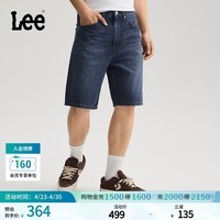 Lee26春夏新品经典五袋款设计宽松直筒牛仔短裤男潮LMB100903210 深蓝色 32