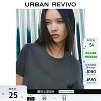 UR春季新款女装简约基础纯色棉质圆领短袖T恤UWB450020 中灰 S