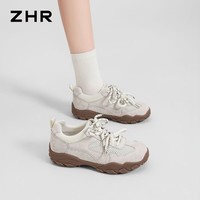 ZHR则则运动鞋女2026新款户外风登山休闲女鞋软底舒适德训鞋女 灰色 37