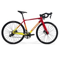 美利达（MERIDA）幻影5D 公路自行车 碟刹 18速 培林花鼓 一体牙盘 玫晶红滨彩黄 700*52 (建议身高180-190CM)