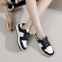 达芙妮软底板鞋女款透气小白鞋2025新款百搭运动休闲鞋黑白熊猫鞋ZJ 黑色 35