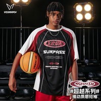 维动（VEIDOORN）超越系列休闲短袖投篮服男美式篮球训练服运动t恤跑步上衣透气 2014-黑红 S