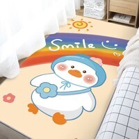 KAYE床边毯卡通儿童房间榻榻米飘窗少女可爱免洗家用加厚客厅卧室地毯 微笑小鸭 60x160 cm