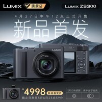 松下 LUMIX ZS300 数码相机 卡片机 便携相机 一英寸大底 掌上长焦 小巧便携 Type-C接口 银色