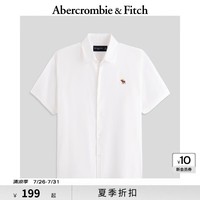 ABERCROMBIE & FITCH男装25夏季美式复古经典小麋鹿牛津纺外搭短袖衬衫KI125-5084 白色 XL (180/116A)