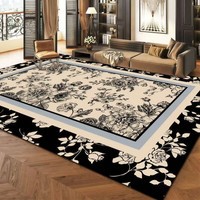 朴顿庄园美式复古地毯客厅新款沙发茶几毯地垫中古风地毯房间卧室床边铺毯 花清韵 40*60cm【2件套】