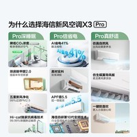 海信(Hisense)【林更新同款】新风空调X3Pro 大1.5匹 增氧新风 AI省电 轻音不打扰 国家补贴以旧换新空调挂机 大1.5匹 一级能效 海信新风空调X3Pro