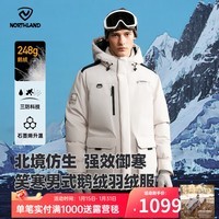 诺诗兰冬季户外男女抗寒保暖面包服三防加厚鹅绒羽绒服【北境】 土灰色-男 XL (175)