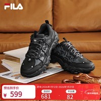 斐乐 斐乐官方男鞋FLUID 6复古运动鞋2025冬季新款猫爪6代休闲老爹鞋 黑/影黑灰-BD 42