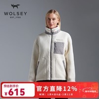 WOLSEY仿羊羔绒抓绒衣加绒加厚保暖户外运动休闲登山外套秋冬男女 香槟白色 L 175