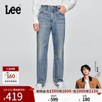 Lee【张凌赫代言】25早秋新品舒适阔腿五袋款天丝中蓝色男牛仔裤 中蓝色 34