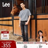 Lee【张凌赫代言】凉凉裤25新品723修身中腰直筒轻薄黑灰男牛仔裤 黑灰色 29