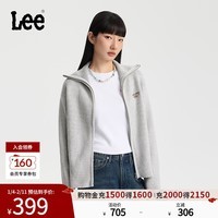 Lee25秋冬新品舒适版高领拉链双色混色效果女长袖毛衣开衫休闲潮 灰色 S
