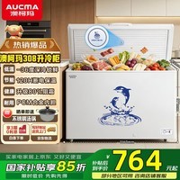 澳柯玛(AUCMA)308升阻霜卧式家用冰柜 大容量 冷藏柜大冷冻柜冰柜家用冰箱大冷柜一级能效 -36度深冷|阻霜80%|合金内胆 308L 厂家直发