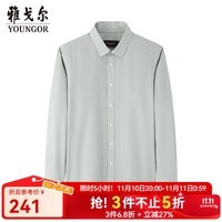雅戈尔(YOUNGOR)衬衫男DP免烫秋冬青年男长袖衬衫全棉面料格子衬衫 绿色格纹VLDP119722QFY 41 (175/96Y)