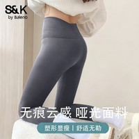 班尼路S&K打底裤女2026年秋冬季女装新款紧身收腹提臀裤高腰鲨鱼裤 灰#纯色 【常规】 【200g鲨鱼裤】 M