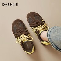 达芙妮复古芭蕾德训鞋女2026超火新款春季棕色百搭休闲运动鞋 棕色 37