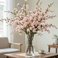 清洁z 梅花干枝粉色带花苞 水培干枝18枝(50-65cm)