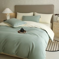 兰芮（Lanrui） 床上四件套纯棉60支新疆长绒棉亲肤裸睡全棉套件 风青月白(A类磨毛款） 1.5/1.8m床 床单款 （被套200*230cm）