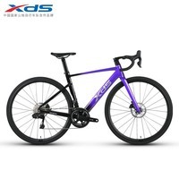 喜德盛公路自行车AD500电子变速油压碟刹桶轴24速碳纤维前叉 紫/拉丝银 510mm