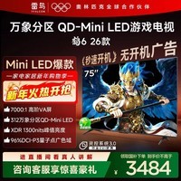 FFALCON雷鸟电视鹤6 26款 75英寸万象分区QD-MiniLED 1300nits 高阶VA 安桥音响 288Hz高刷 75英寸 平板电视