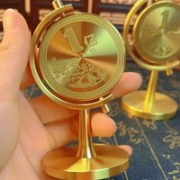 【黄铜一个亿】桌面旋转办公室桌面运转摆件时来运转 【大号1个装】高约9cm约53g黄铜摆件