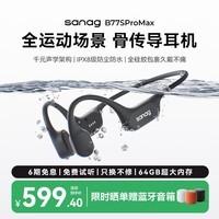 SANAG塞那B77S骨传导耳机 运动跑步游泳骑行IP68级防水防汗不入耳蓝牙AI翻译机耳机64G内存