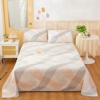 多兰诗（Duolanshi）原棉老粗布床单单件 可机洗水洗加厚被单四季床单 艾米 230cm*150cm 【1.2米床】床单单件