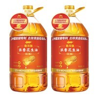 金龙鱼食用油 浓香花生油5L 压榨一级 家用炒菜桶装 5L*2桶