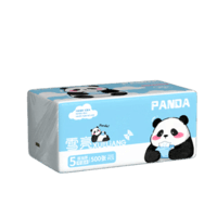 雪亮熊猫柔韧亲肤抽纸500张大包抽纸加厚家用纸面巾纸家用卫生纸  5层 500张*1包